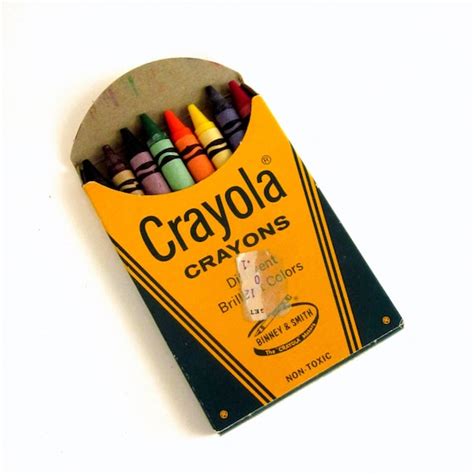 Vintage Crayola Crayon Box Box Of 8 By Attyssproutvintage