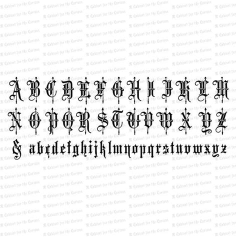 Vector Clipart Victorian Old English Fancy Text Ornamental Etsy Old