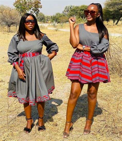 Clipkulture Namibian Ladies In Vambo Print Mixed To Match Dresses