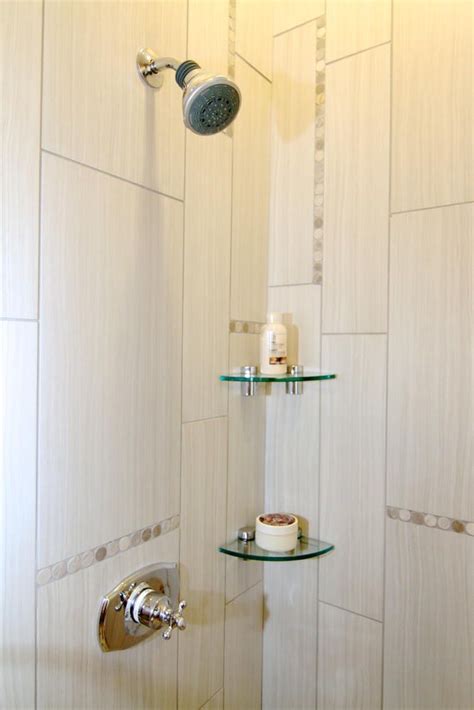 This multipurpose shelf unit in a bathroom by rise and renovate adds a lot of charm and, of course, practical storage space. Image of shower with corner glass shelves | Complete ...