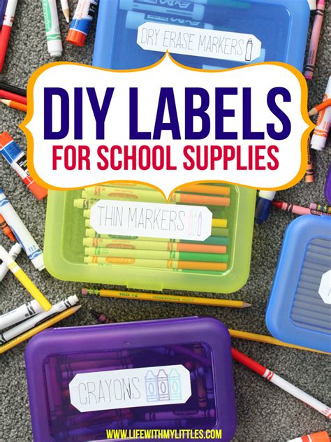 Diy Labels For School Supplies Life With My Littles