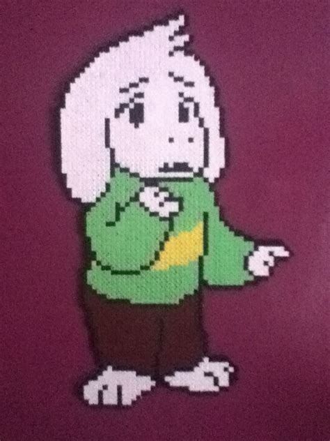 Finished~Asriel Bead Sprite | Undertale pixel art, Pixel art grid