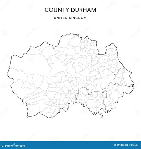 Administrative Map Of County Durham As Of 2022 Vector Illustration 259436430