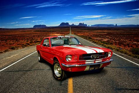 Tapeta Do Salonu Na Wymiar Czerwony Ford Mustang 7202197751
