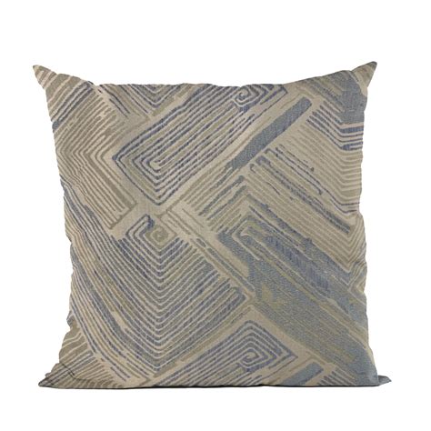 Plutus Blue Beige Hidden Tour Abstract Luxury Throw Pillow Size12 X