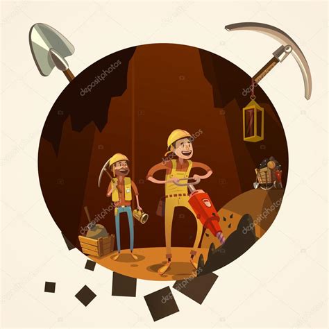 Mining Cartoon Illustration Stock Vector Image By ©macrovector 95258802