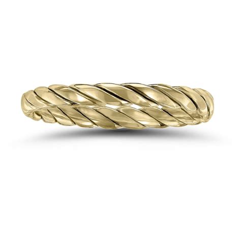 Szul Jewelry 17mm Braided Rope Twist Wedding Band In 14k Yellow Gold