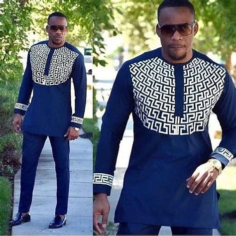 Mens African Wear With Embroidery Embroidered Mens