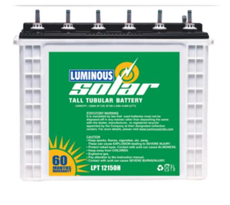 Luminous 150ah Tall Tubular Solar Battery Luminous Tubular Batteries