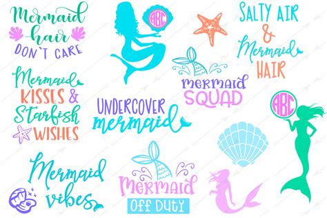 Mermaid Svg Mermaid Party Mermaid Tail Svg Mermaid Silhouette Svg