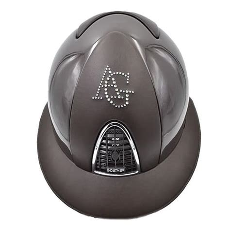 Kep Helmet Cromo P Leather With Swarovski Initials Wb Equiline Ltd