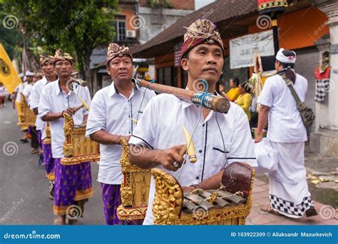 Unidentified Balinese Men Playing Traditional Balinese Music Instrument