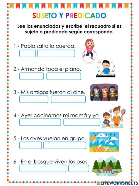 Sujeto Y Predicado Online Exercise For Primaria In 2023 Interactive