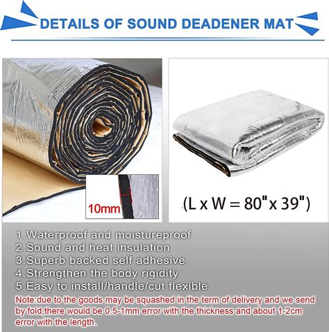 80x39 Sound Deadener Noise Proof Deadening Mat Car Heat Shield