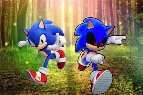 Sonic And Sonic Exe Running Through The Forest By Shadowxcode On Deviantart