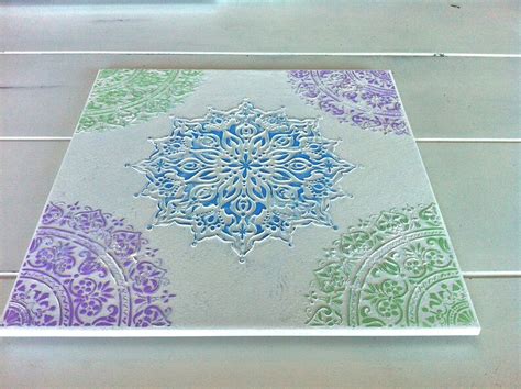 Raised Design Mandala Ceramic Tile Wall Art12 X Etsy Canada