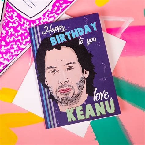 Keanu Reeves Greeting Card Birthday Card Funny Card Etsy Canada