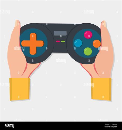 Hand Holding Gamepad Isolated For Gamer Symbol Concept Vector