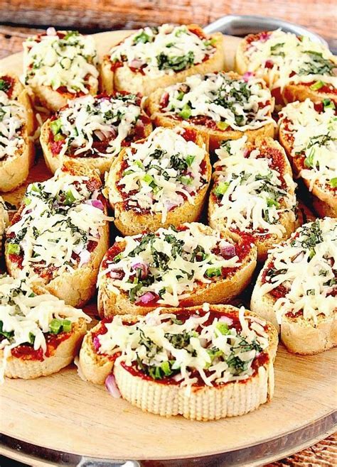 Mini French Bread Pizza Appetizers Recipe Kudos Kitchen By Renee