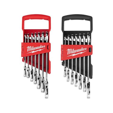 Milwaukee 144 Position Flex Head Ratcheting Combination Wrench Set Sae