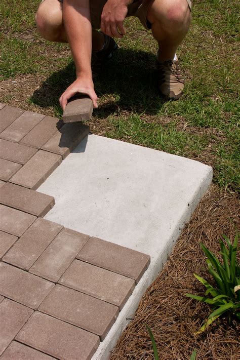 How To Install Pavers On Concrete Patio Concrete Patio Small