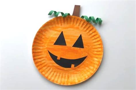 Easy Paper Plate Pumpkin Craft For Halloween Mombrite
