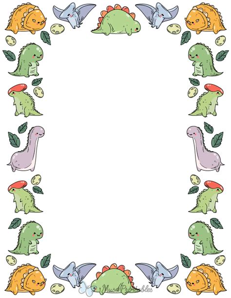 Printable Dinosaur Border Web You Can Find And Download The Most Popular