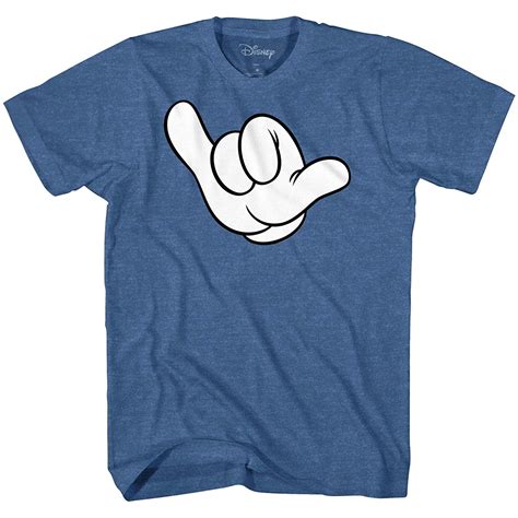 Disney Mens Mickey Mouse Shirt Hang Loose Hand Licensed Adult T Shirt