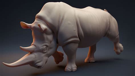 Artstation White Rhino Anatomy Study Luc Narat Animal Drawings