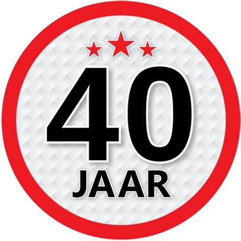 40 Jaar Leeftijd Sticker Rond Verjaardag Versiering Fun En Feest