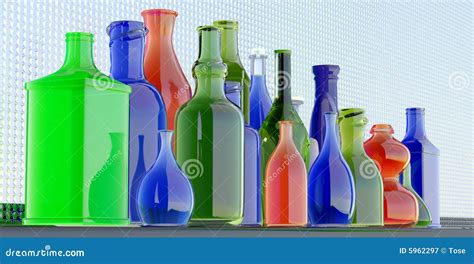 Colorful Glass Bottles Collection Stock Illustration Illustration Of