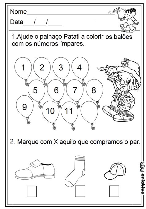 Atividade Numero Par E Impar 2 Ano
