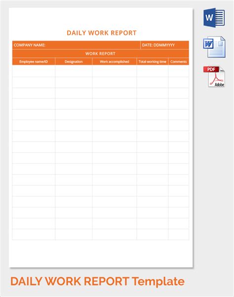 21 Daily Work Report Templates Sample Templates