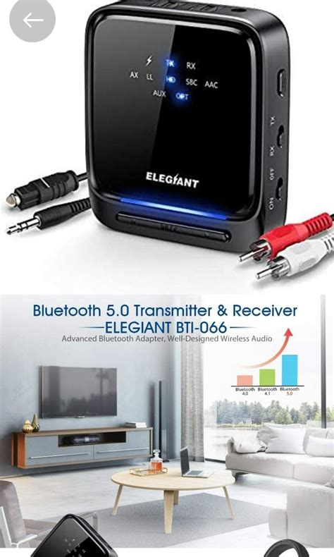Elegiant 2 In 1 Bluetooth Transmitter Receiver Dual Link Support