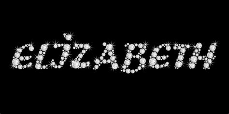The Name Elizabeth In Bling Diamonds Font Style Word — Stock Photo