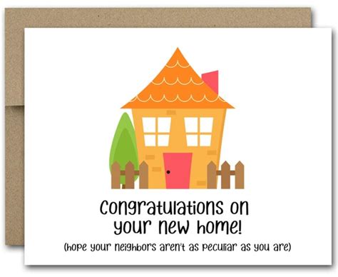 Printable Funny New Home Card Congratulations New Home Card Etsy