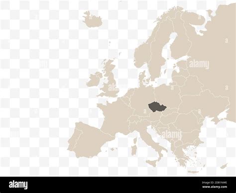 Czech Republic On Europe Map Vector Vector Illustration Stock Vector