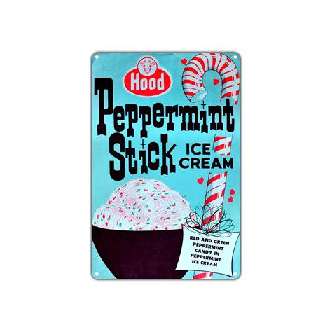 hood peppermint stick ice cream vintage novelty sign sign fever