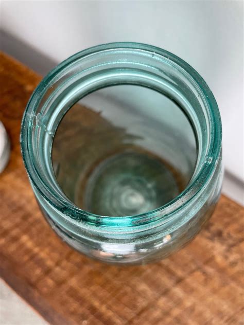 Quart Size Hazel Atlas Strong Shoulder Aqua Mason Jar Etsy