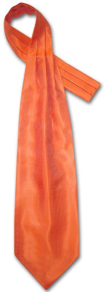Antonio Ricci Ascot Solid Burnt Orange Ribbed Color Cravat Mens Neck