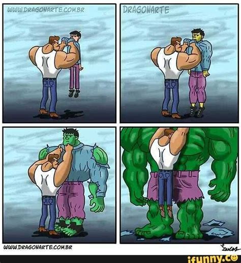 A Comic Strip With Two Men Hugging Each Other And One Being Hugged By