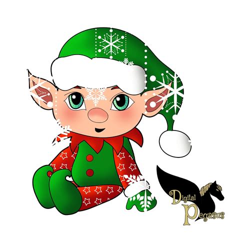Christmas Baby Elf Baby Elf Clip Art Png 300 Instant Download Etsy