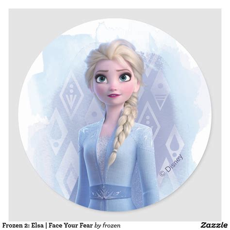 Frozen 2 Elsa Face Your Fear Classic Round Sticker Zazzle Disney