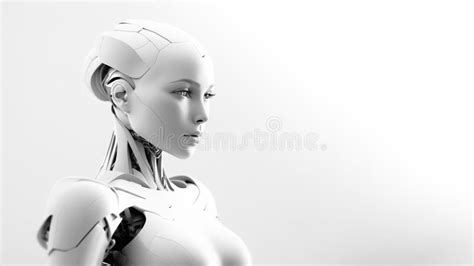 Humanoid Robot With Futuristic Technology In White Color Concept Of Artificial Intelligence