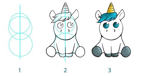 Comment dessiner un chat licorne kawaii facile. Dessiner une licorne kawaii en 2020 | Comment dessiner une ...