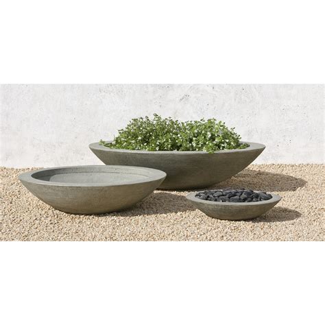 Perfect for residential and commercial spaces. Stone Zen Low Bowl Planters Patio Set | Kinsey Garden Decor