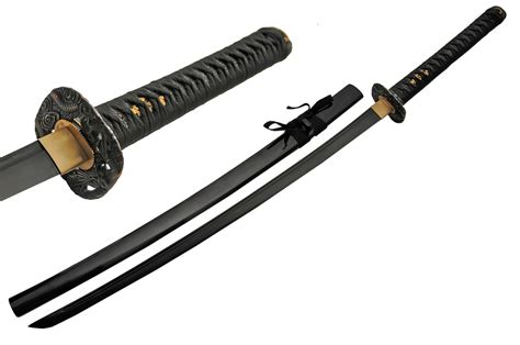 Japanese Samurai Sword Black Stealth Carbon Steel Blade Ninja Katana