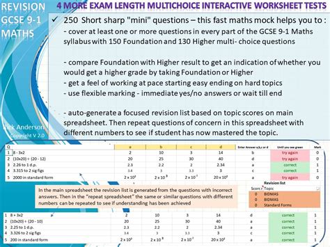Fast track maths gcse (higher). 9-1 GCSE Revision - Fast Mock Maths test | Teaching Resources