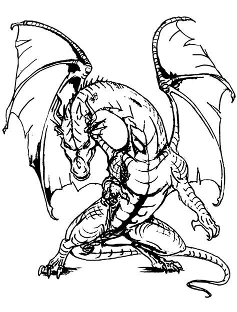 Giant coloring book for kids: Giant dragon | Myths & legends - Coloring pages for adults ...