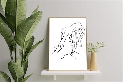 Erotic Nude Art Nude Line Drawing Sensual Minimal Modern Etsy México
